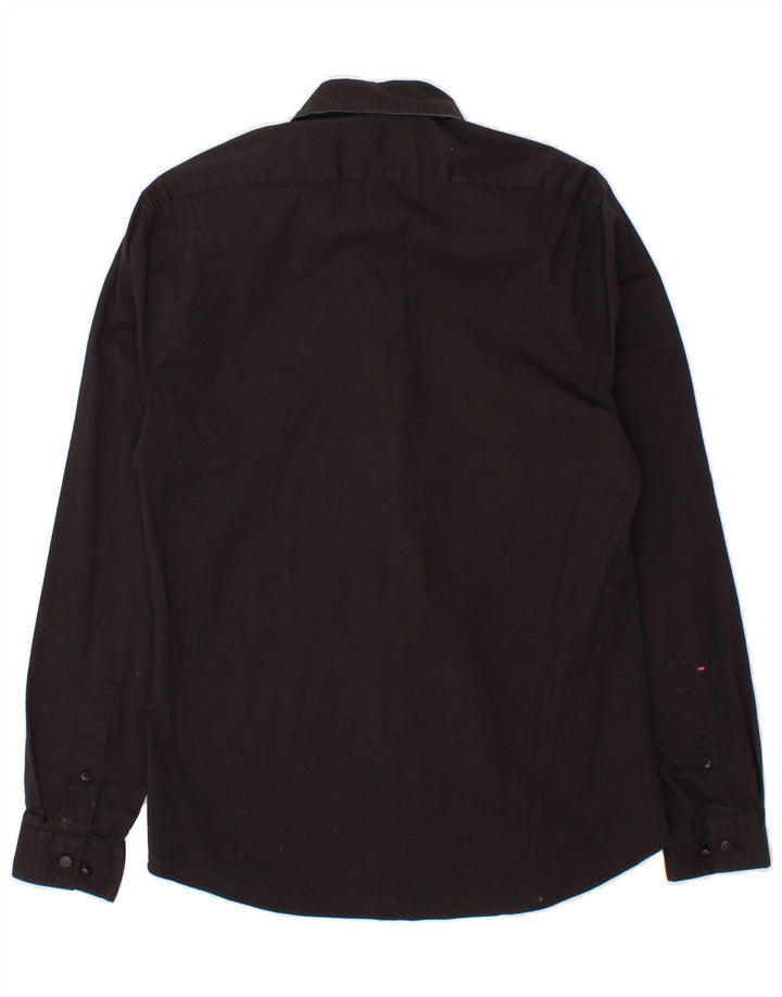JULES Mens Slim Shirt Small Black Cotton Vintage Jules and Second-Hand Jules from Messina Hembry 