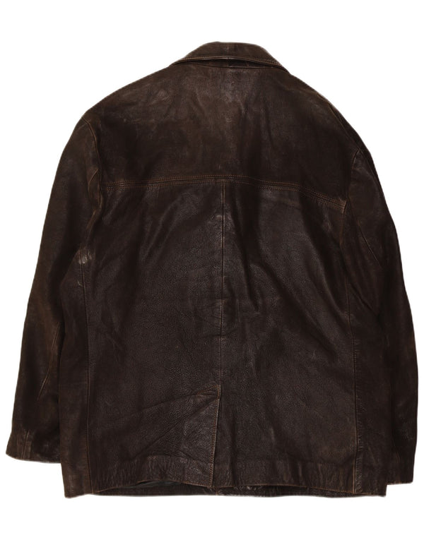 Vintage herre læderjakke UK 42 XL brunt læder