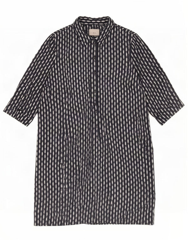 Phase Eight Dame 3/4-ærmet skjortekjole UK 16 Large Black Ikat Polyester