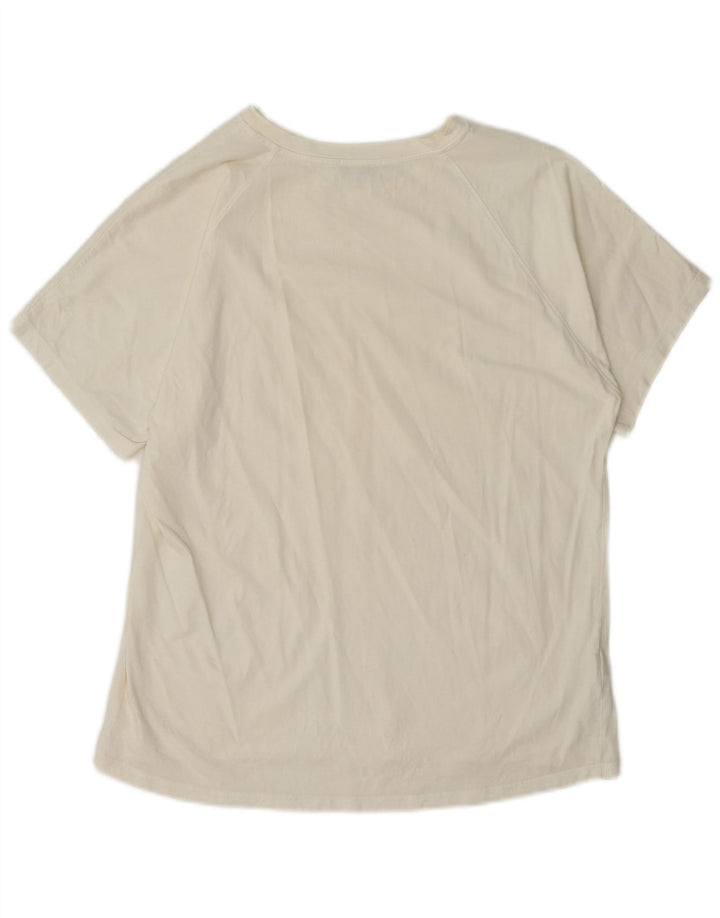 Massimo Dutti Dame Oversized T-Shirt Top UK 10 Small White Bomuld