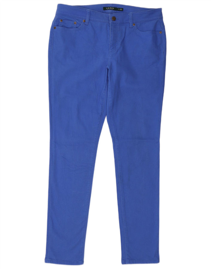 RALPH LAUREN Dame Slim Jeans US 12 Large W34 L32 Blue Cotton