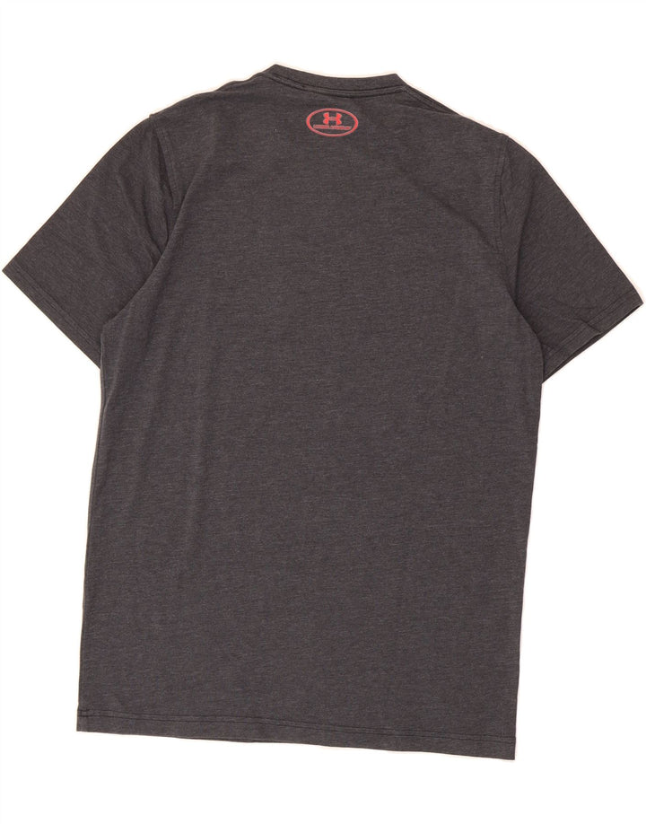 UNDER ARMOUR Mens Heat Gear Graphic T-Shirt Top Small Grey Vintage Under Armour and Second-Hand Under Armour from Messina Hembry 