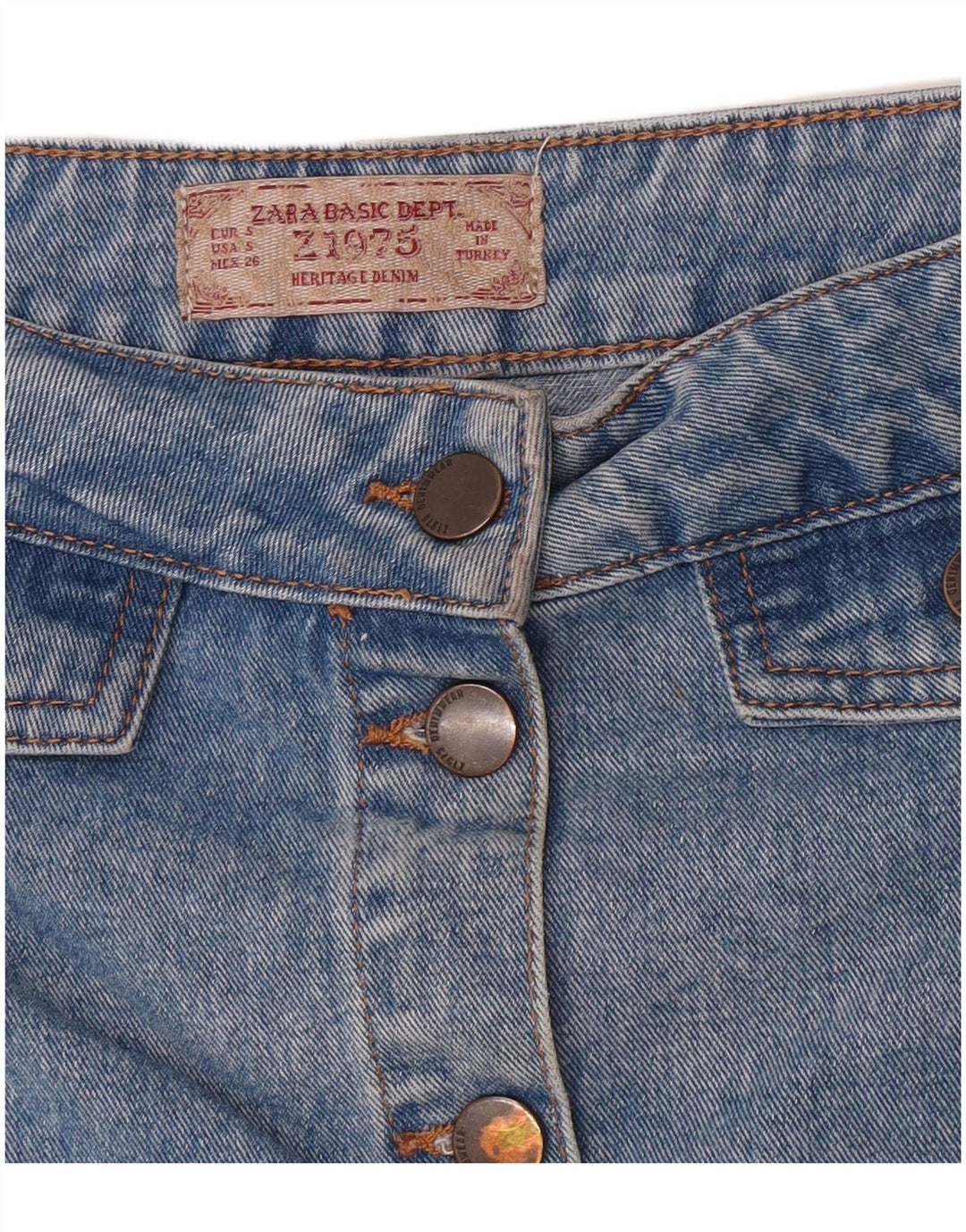 Zara Dame Denim Nederdel Small W28 Blå