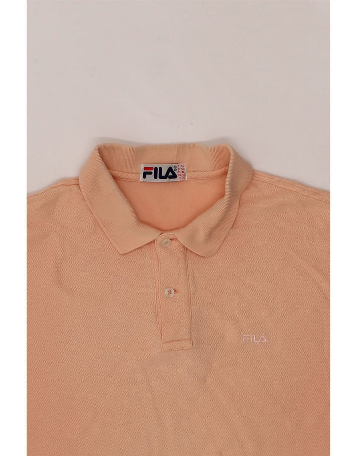 FILA Mens Polo Shirt IT 50 Medium Orange Cotton Vintage Fila and Second-Hand Fila from Messina Hembry 