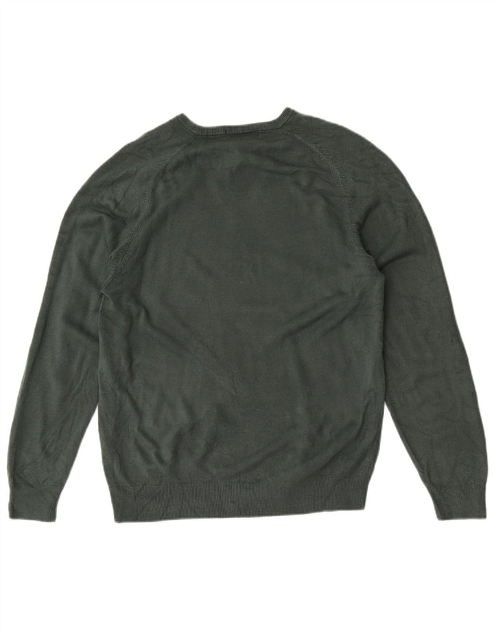 MARKS & SPENCER Herre V-hals sweater UK 38/40 Medium Green