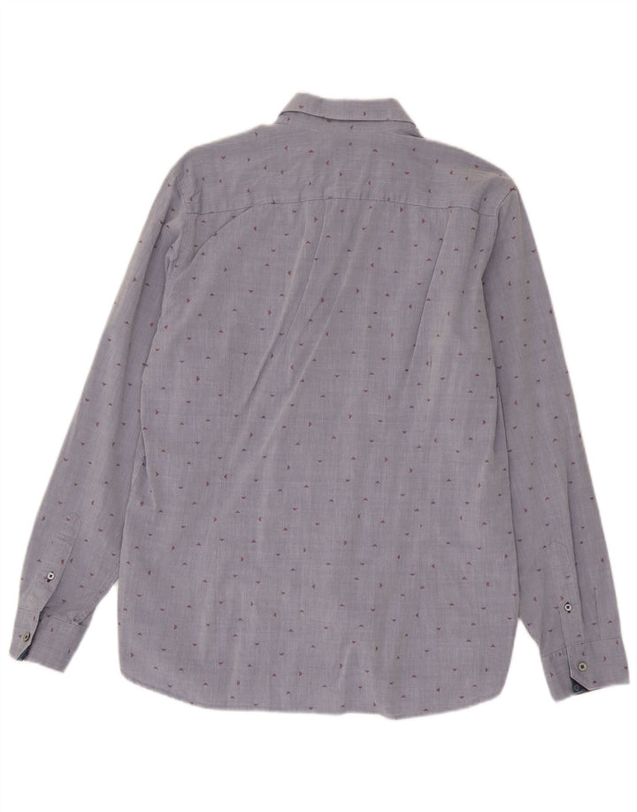 Ted Baker Herreskjorte str. 4 Large Blue Spotted Cotton