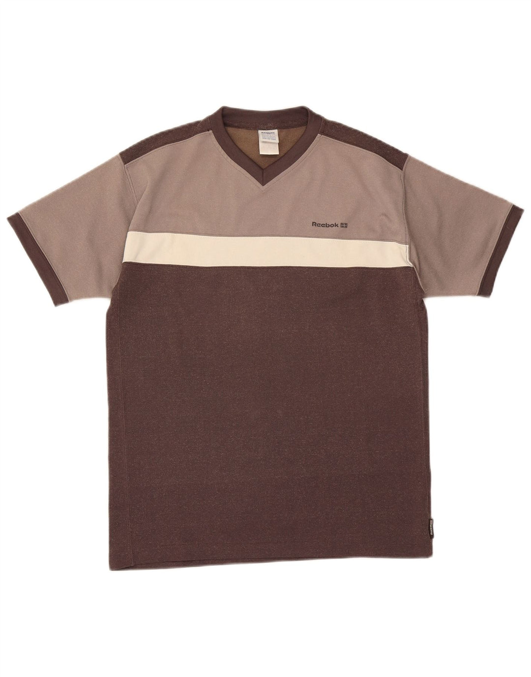 Reebok Herre T-Shirt Top Lille Brun Colourblock