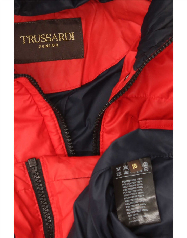 Trussardi Junior Piger Polstret Hættejakke 15-16 År Rød Polyester