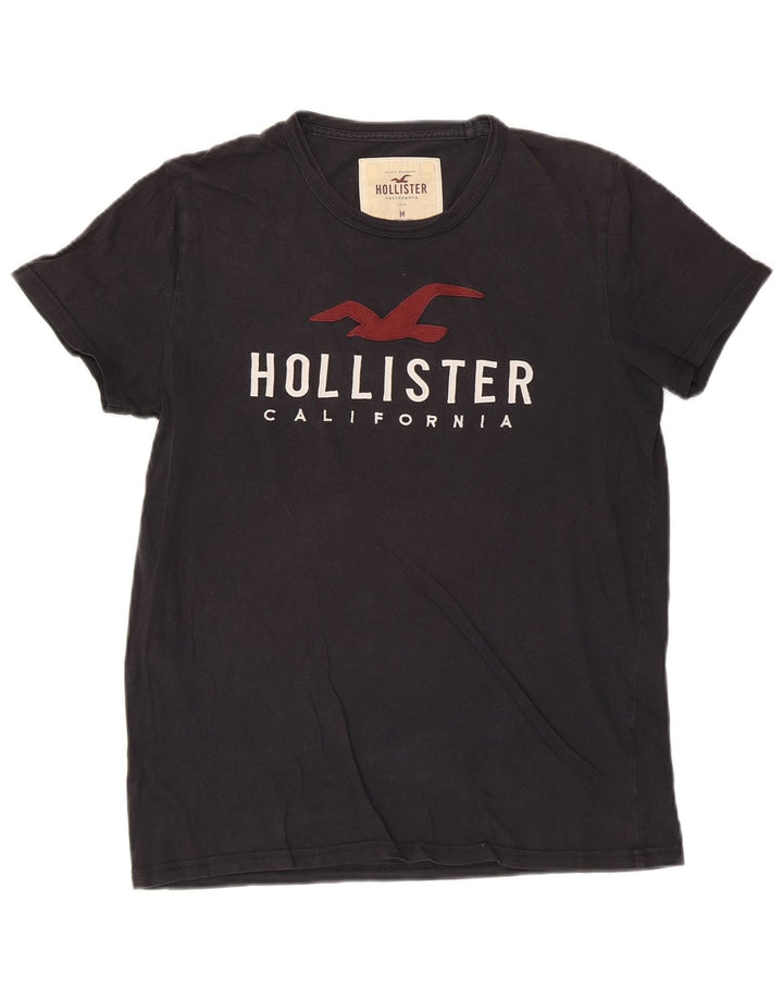 Hollister Herre grafisk T-shirt Top Medium Marineblå Bomuld