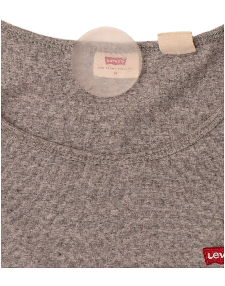 Levi's Dame T-Shirt Top UK 12 Medium Grey Flecked Bomuld