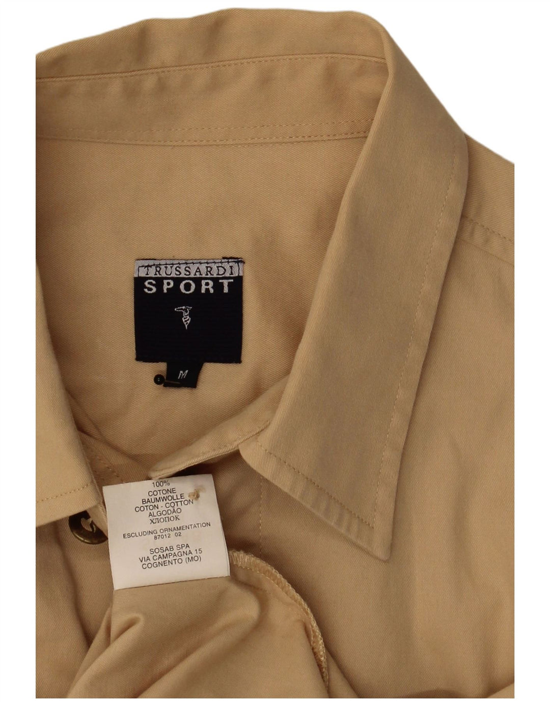 Trussardi Kortærmet Herreskjorte Medium Beige Bomuld