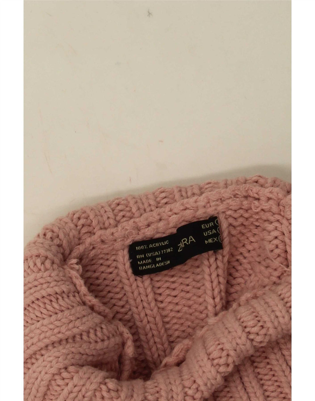 Zara Dame Rullehals Sweater UK 8 Small Pink