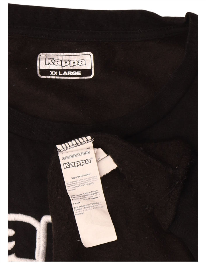 Kappa Herre Grafisk Sweatshirt Jumper 2XL Sort Bomuld