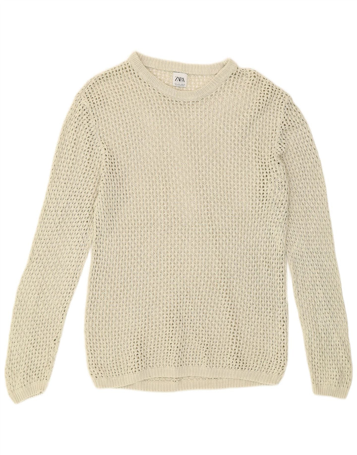Zara Herre se gennem rund hals sweater stor beige