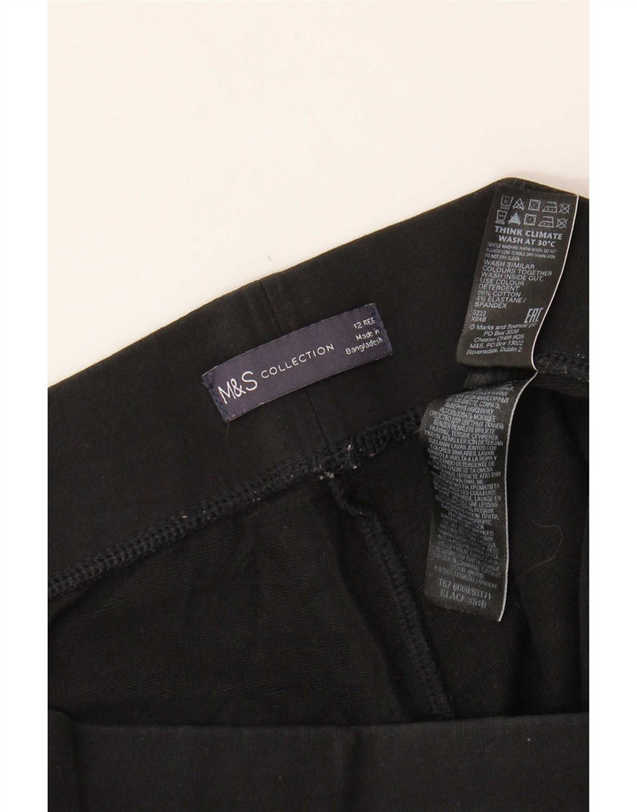 Marks & Spencer Dame Leggings UK 12 Medium Sort Bomuld