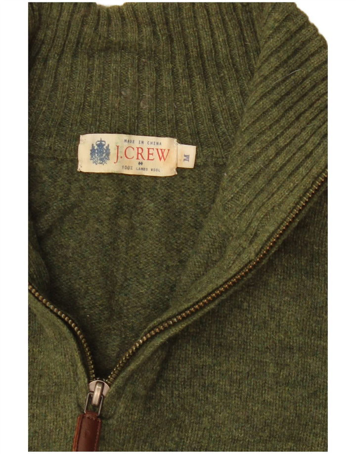 J. Crew Herre trøje med lynlåshals mellemgrøn uld