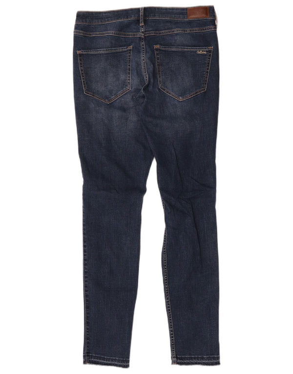 Hollister Dame Distressed Skinny Jeans US 11 Large W30 L30 Blue Cotton