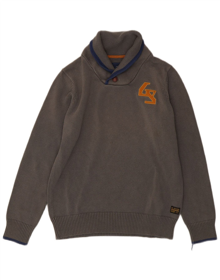 G-Star Herre Shawl Neck Jumper Sweater XL Grå Bomuld