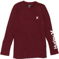 HURLEY Girls Graphic Top Long Sleeve 10-11 Years Maroon Polyester Vintage Hurley and Second-Hand Hurley from Messina Hembry 