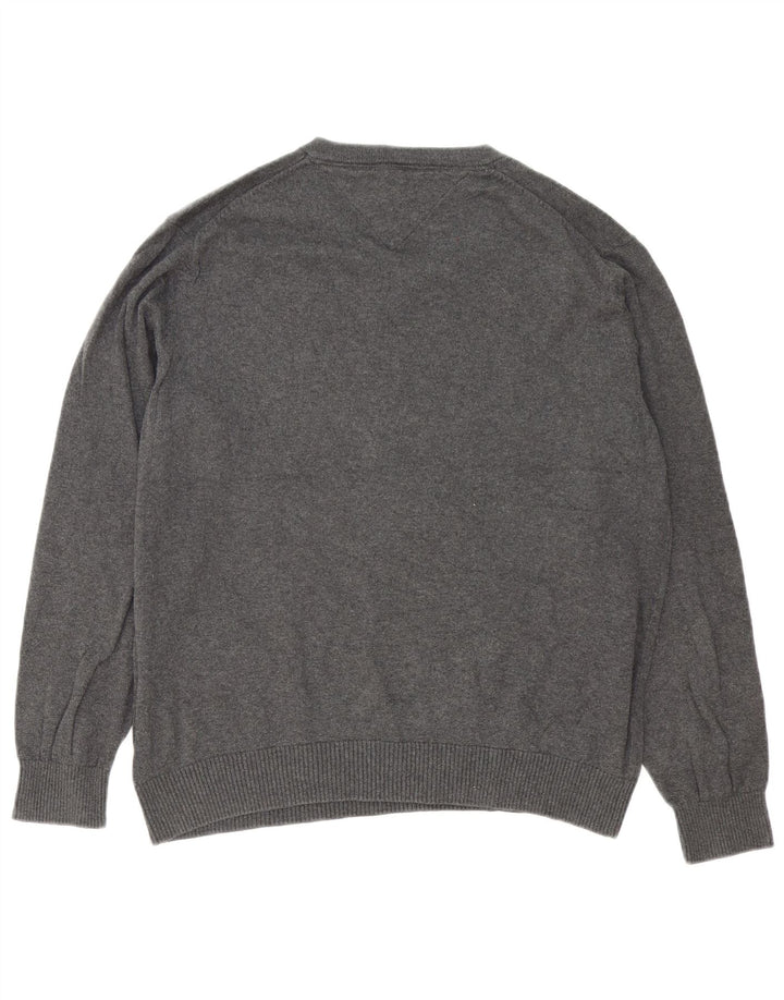 Tommy Hilfiger Herre V-hals sweater Stor Grå Bomuld
