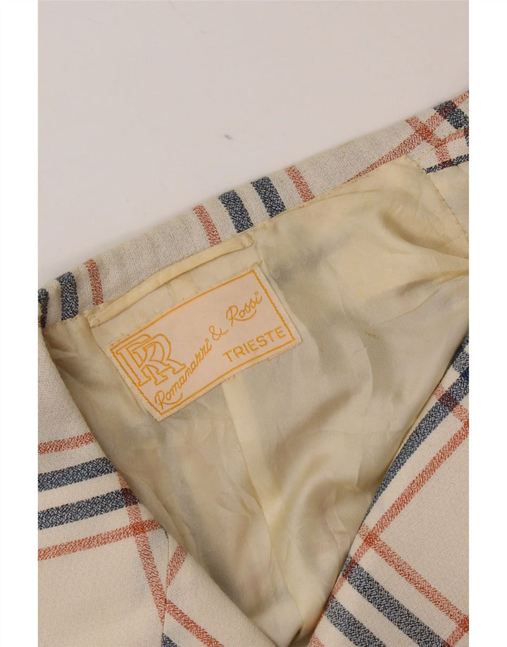 Vintage Herre 2-knaps blazerjakke UK 38 Medium Off White Check