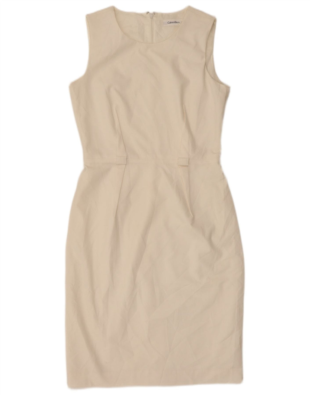 Calvin Klein Dame Ærmeløs Skede Kjole US 4 Small Off White