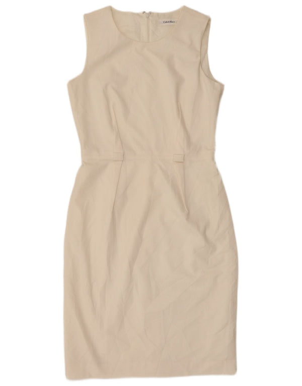 Calvin Klein Dame Ærmeløs Skede Kjole US 4 Small Off White