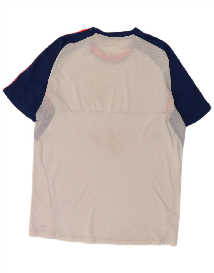 Adidas Herre T-Shirt Top Medium White Colourblock Polyester