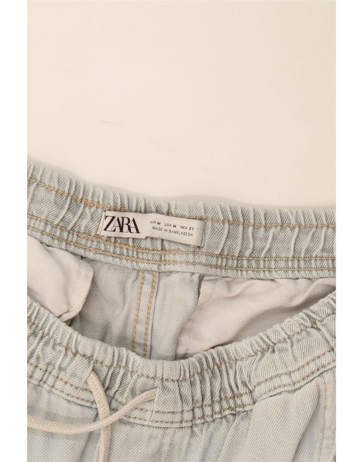 Zara Dame Cropped Jeans Medium W31 L23 Blå