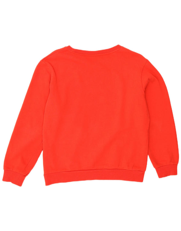 Fila Dame Grafisk Relaxed Fit Sweatshirt Jumper UK 10 Lille rød bomuld