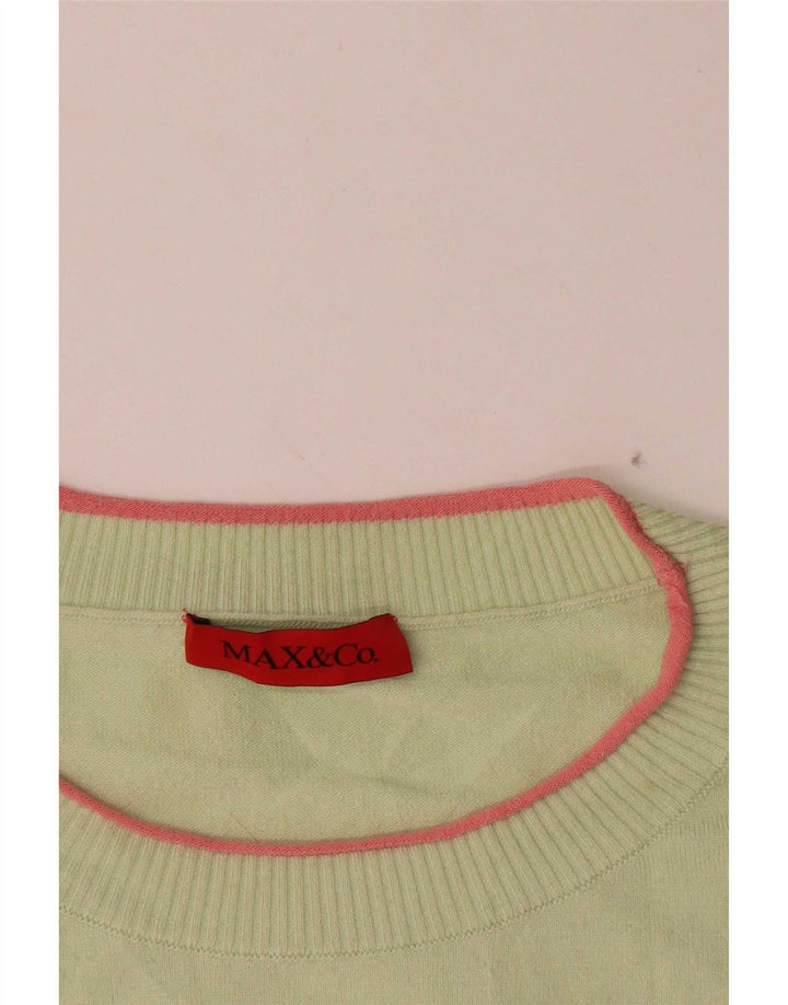 Max & Co. Dame grafisk strik bluse Top UK 16 Large Green