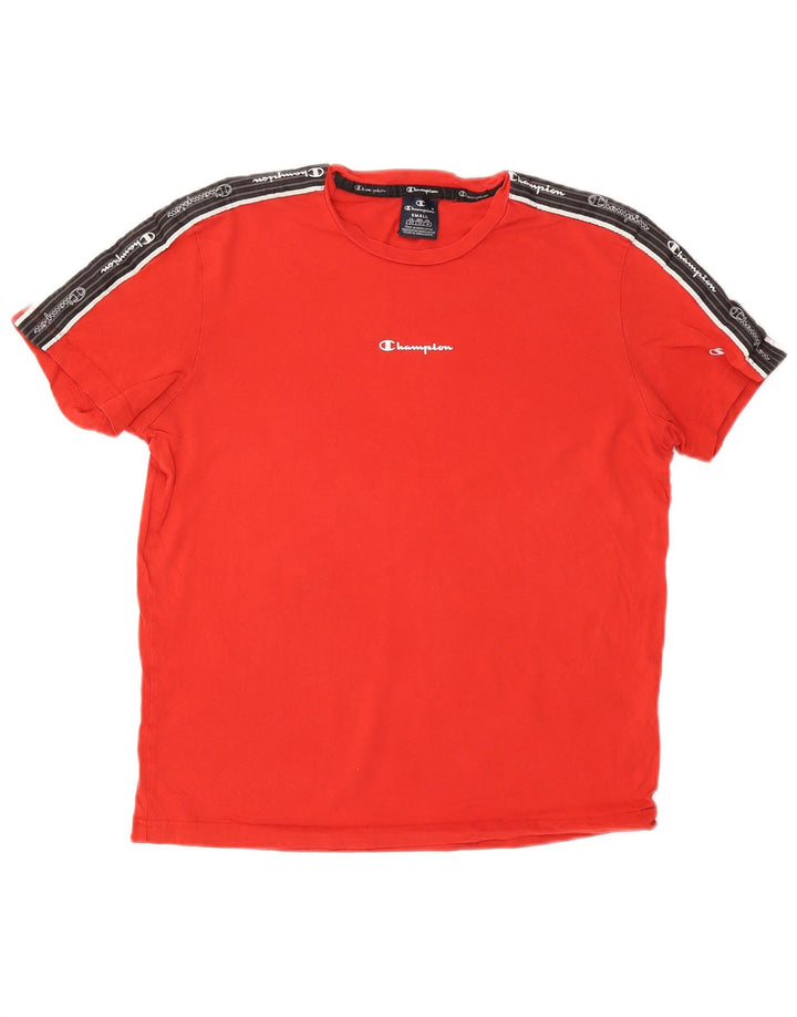 Champion Herre grafisk T-shirt Top Lille rød Colourblock Bomuld