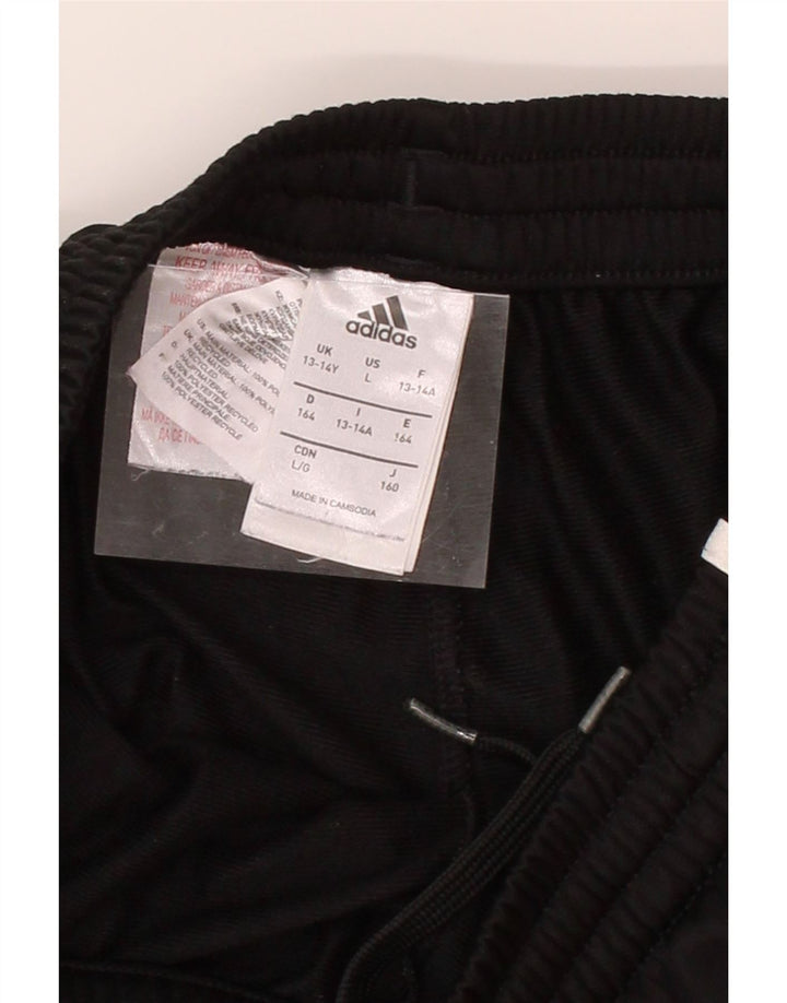 ADIDAS Boys Tracksuit Trousers 13-14 Years  Black Polyester Vintage Adidas and Second-Hand Adidas from Messina Hembry 