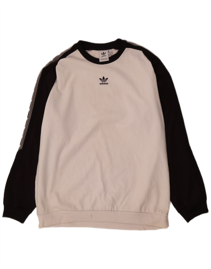 Adidas Herre Sweatshirt Jumper XL Hvid Colourblock Polyester