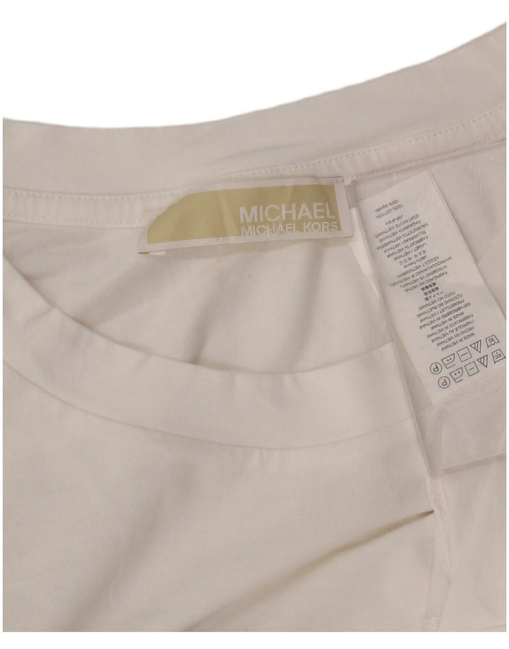 MICHAEL KORS Herre Grafisk T-Shirt Top XL Hvid Bomuld