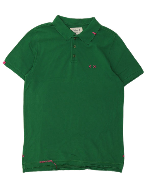 Project Mens Polo Shirt Medium Green Cotton