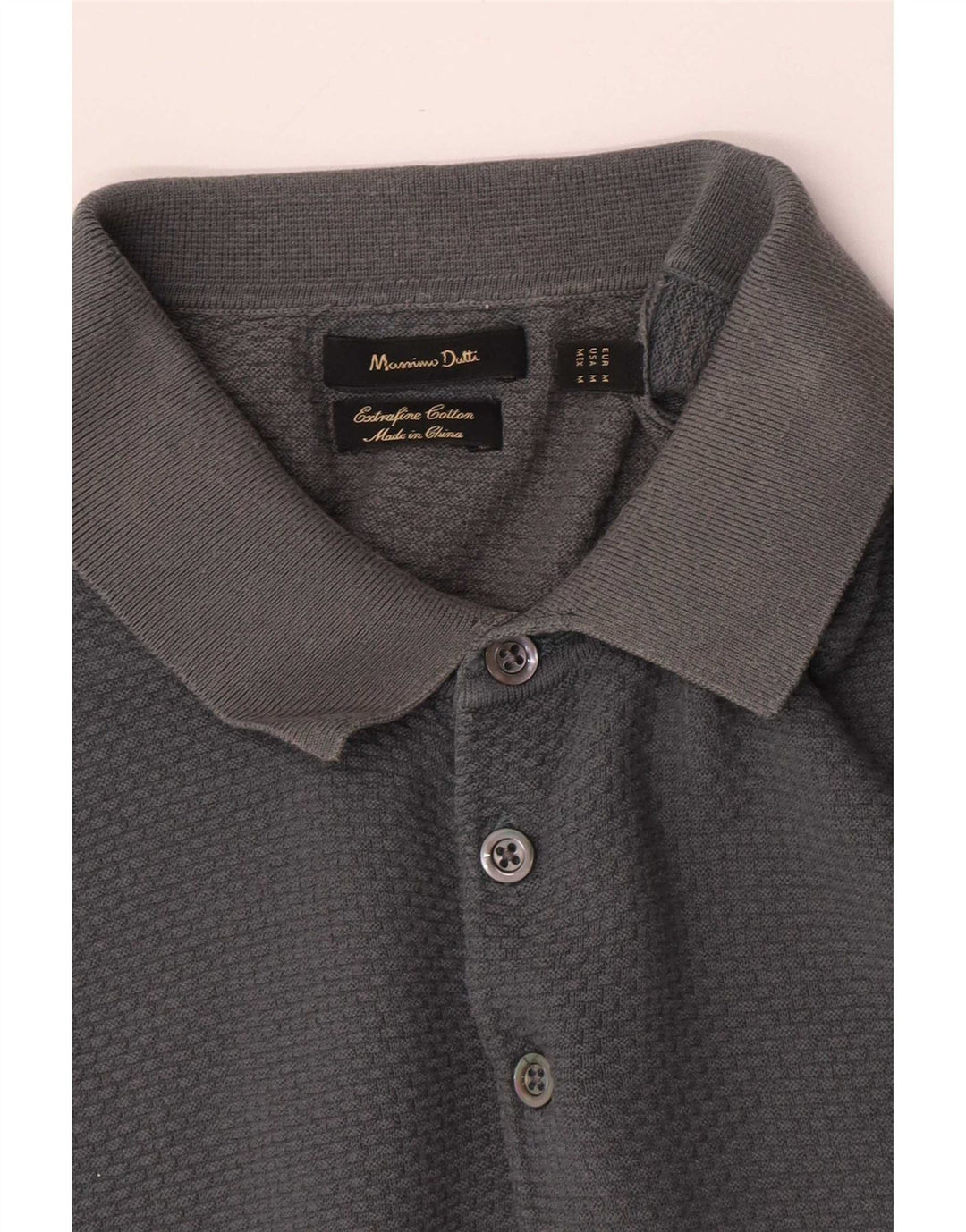 Massimo Dutti herre poloshirt mellemgrå bomuld