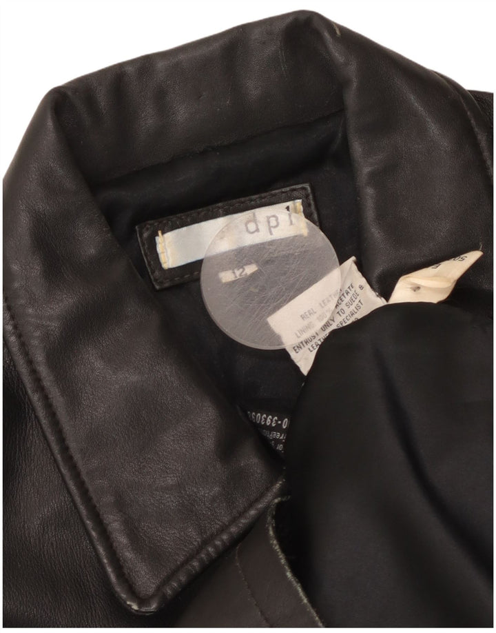 DPL Dame Læderjakke UK 12 Medium Sort Læder