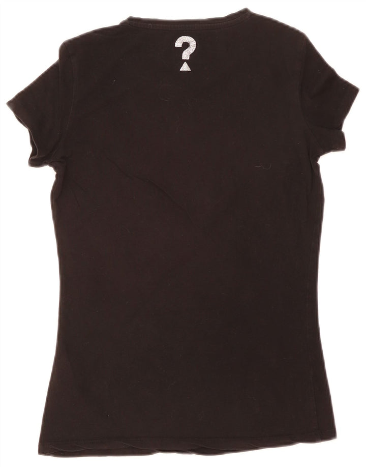 Guess Graphic T-Shirt Top UK 8 Small Black