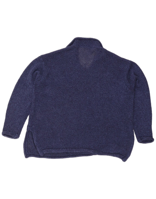 Marks & Spencer Dame Polo Neck Jumper Sweater UK 12 Medium Navy Blue