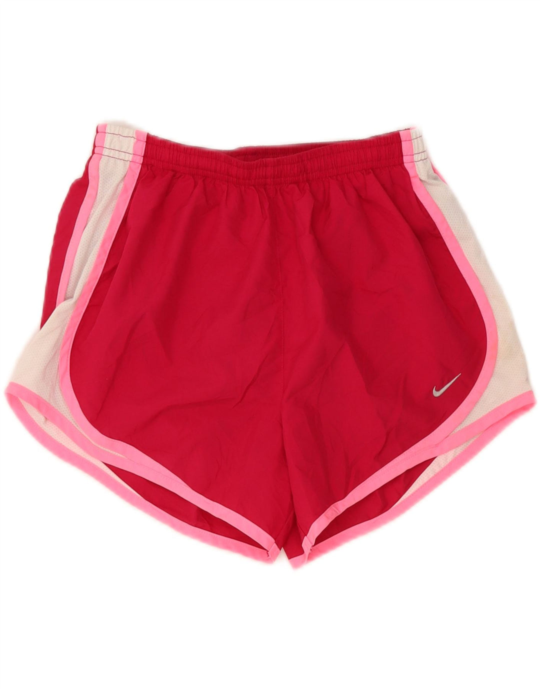 NIKE Dri Fit sportsshorts til kvinder UK 10 Small Red Colourblock Polyester