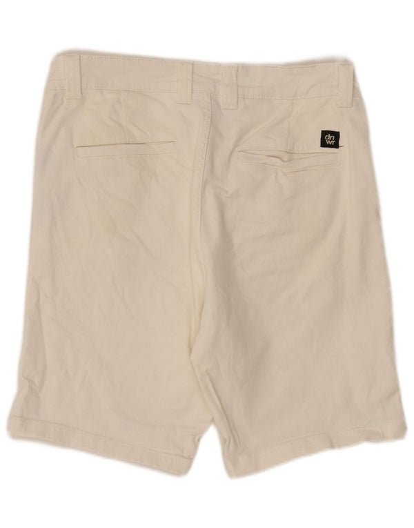 Zara Herre Chino Shorts EU 42 Large W32 Hvid Bomuld