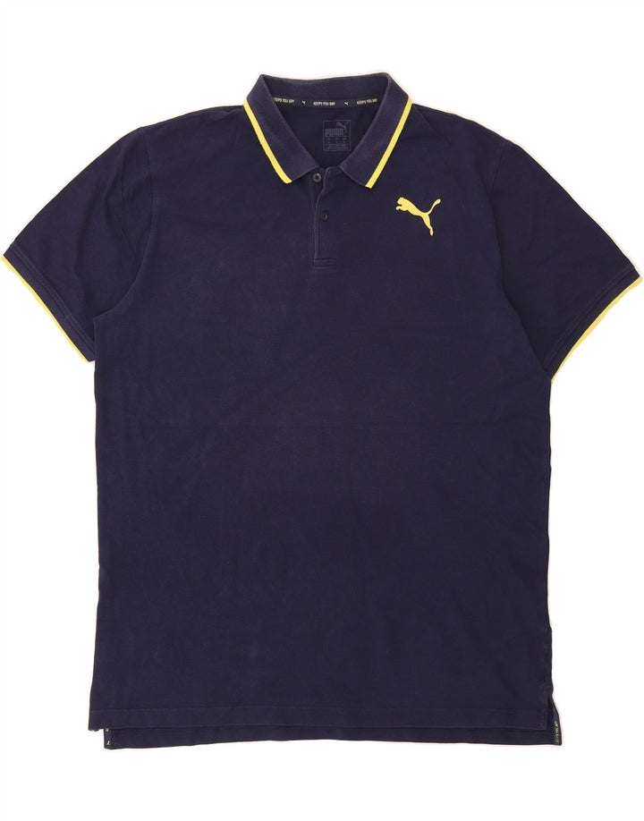 PUMA Mens Polo Shirt XL Navy Blue Cotton Vintage Puma and Second-Hand Puma from Messina Hembry 