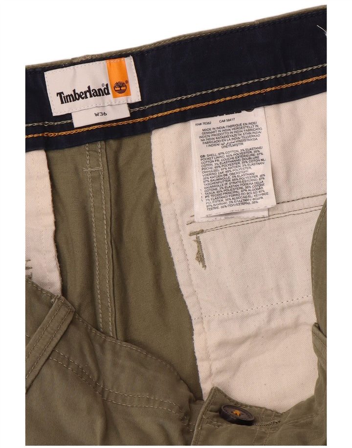 Timberland Herre Cargo Shorts W36 Stor Khaki Bomuld