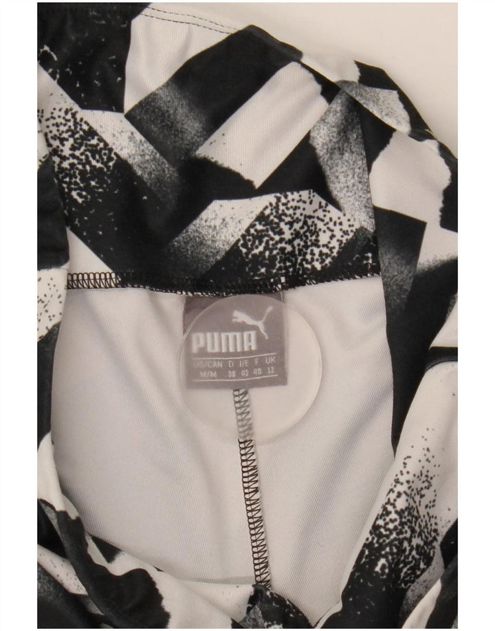 Puma Dame Leggings UK 12 Medium Sort Geometrisk