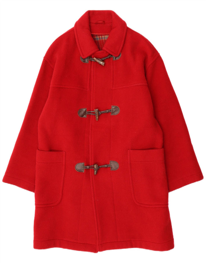 VINTAGE Dame Duffle Coat IT 48 XL Rød Uld