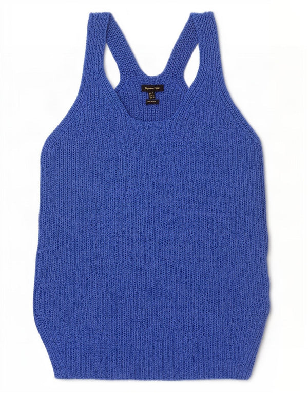 Massimo Dutti Womens Vest Tank Top UK 10 Small Blue