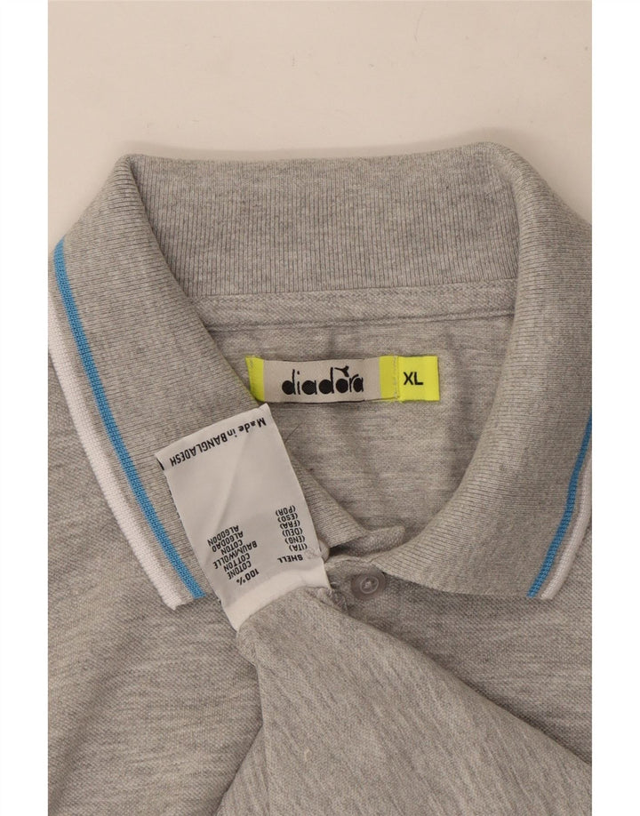 Diadora herre poloshirt XL grå bomuld