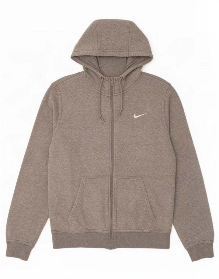 Nike hættetrøje med lynlås til mænd, lille grå flækket bomuld