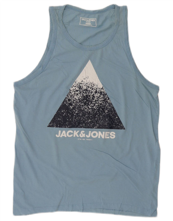 JACK & JONES Herre Core Slim Fit Grafisk Vest Top Stor Blå